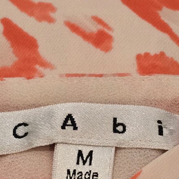 CAbi Animal Print Tank Top in Coral and Cream – EUC Size M - Picture 3 of 5